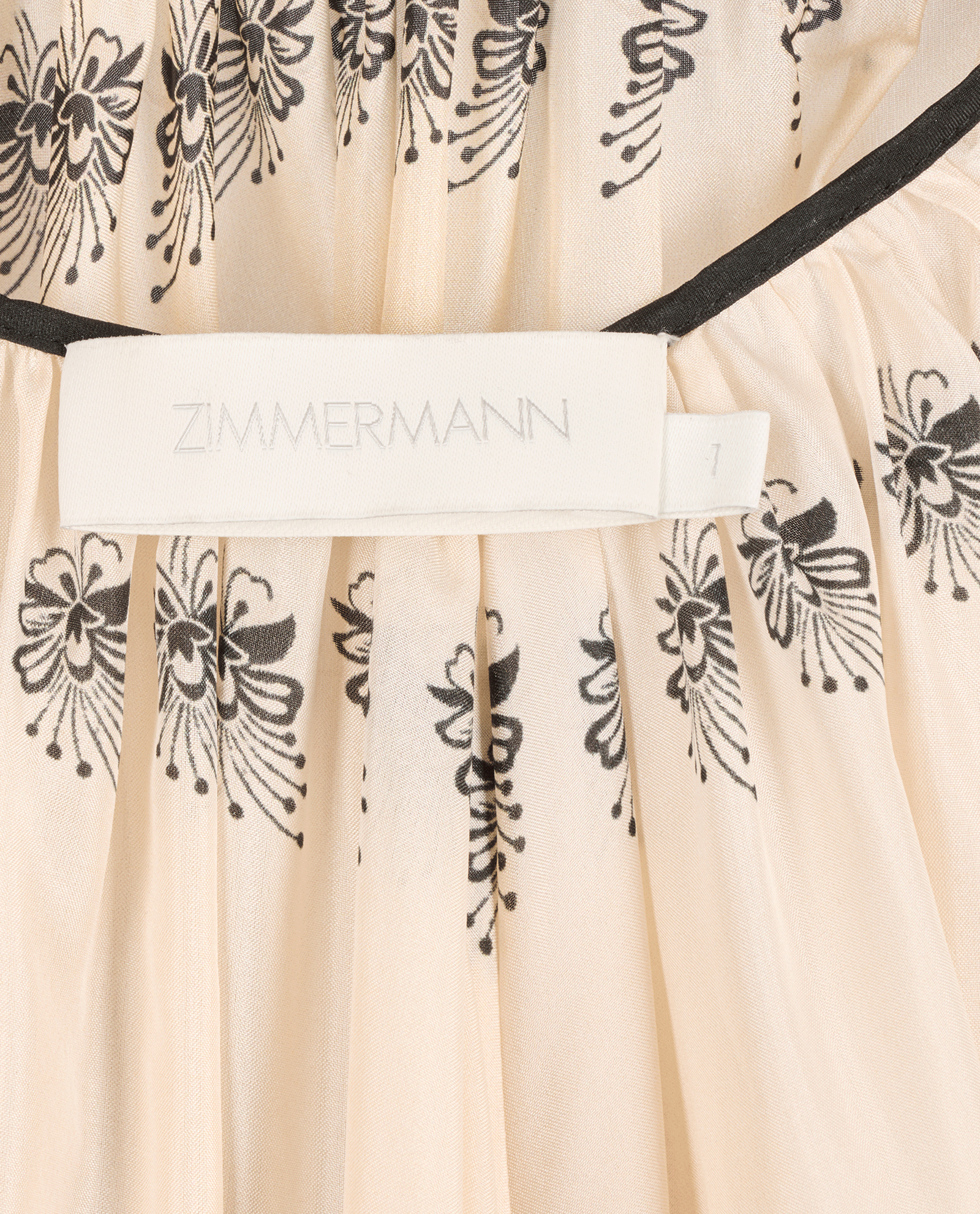 Zimmermann Rhiannon Lantern Mini Dress, &pound;375, Clothing, Black/Cream, Silk, Other view