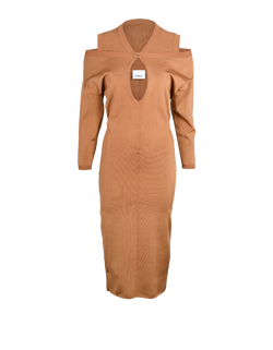 Burberry Cut Out Midi Dress, Viscose, Beige, UK6, 3*