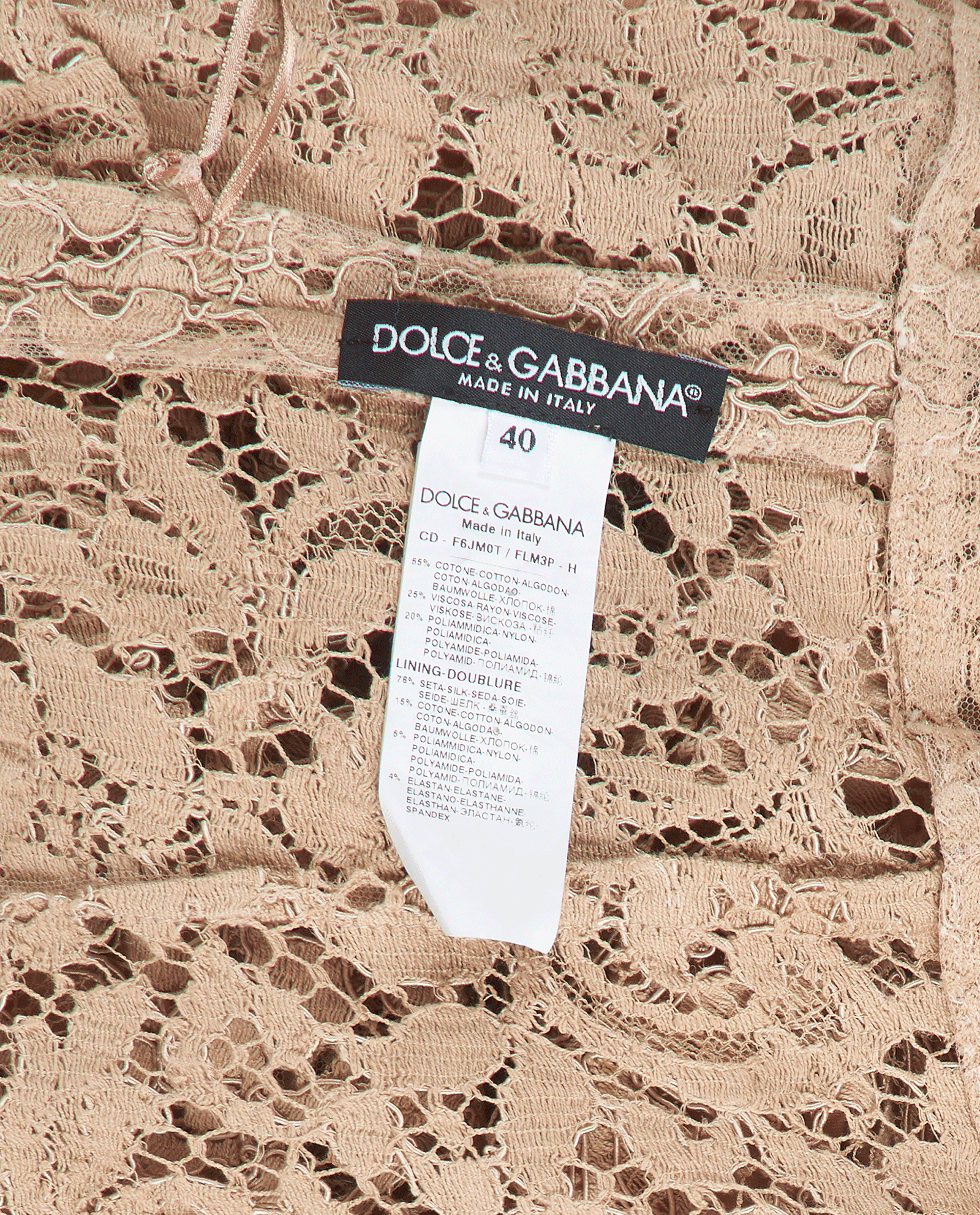 Dolce & Gabbana Lace Midi Dress, &pound;195, Clothing, Beige, Cotton, Other view