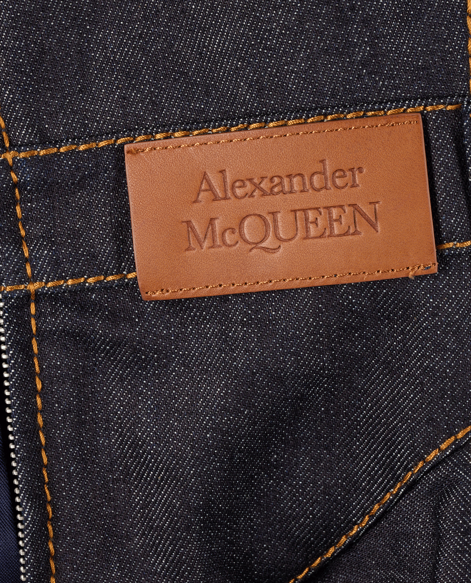 Alexander McQueen Asymmetric Ruffled Denim Dress, &pound;350, Clothing, Blue, Cotton, Other view