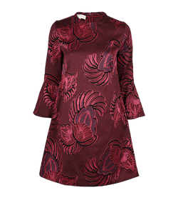 Stella McCartney Floral Jacquard Dress, Purple, Wool, Uk10, 2*