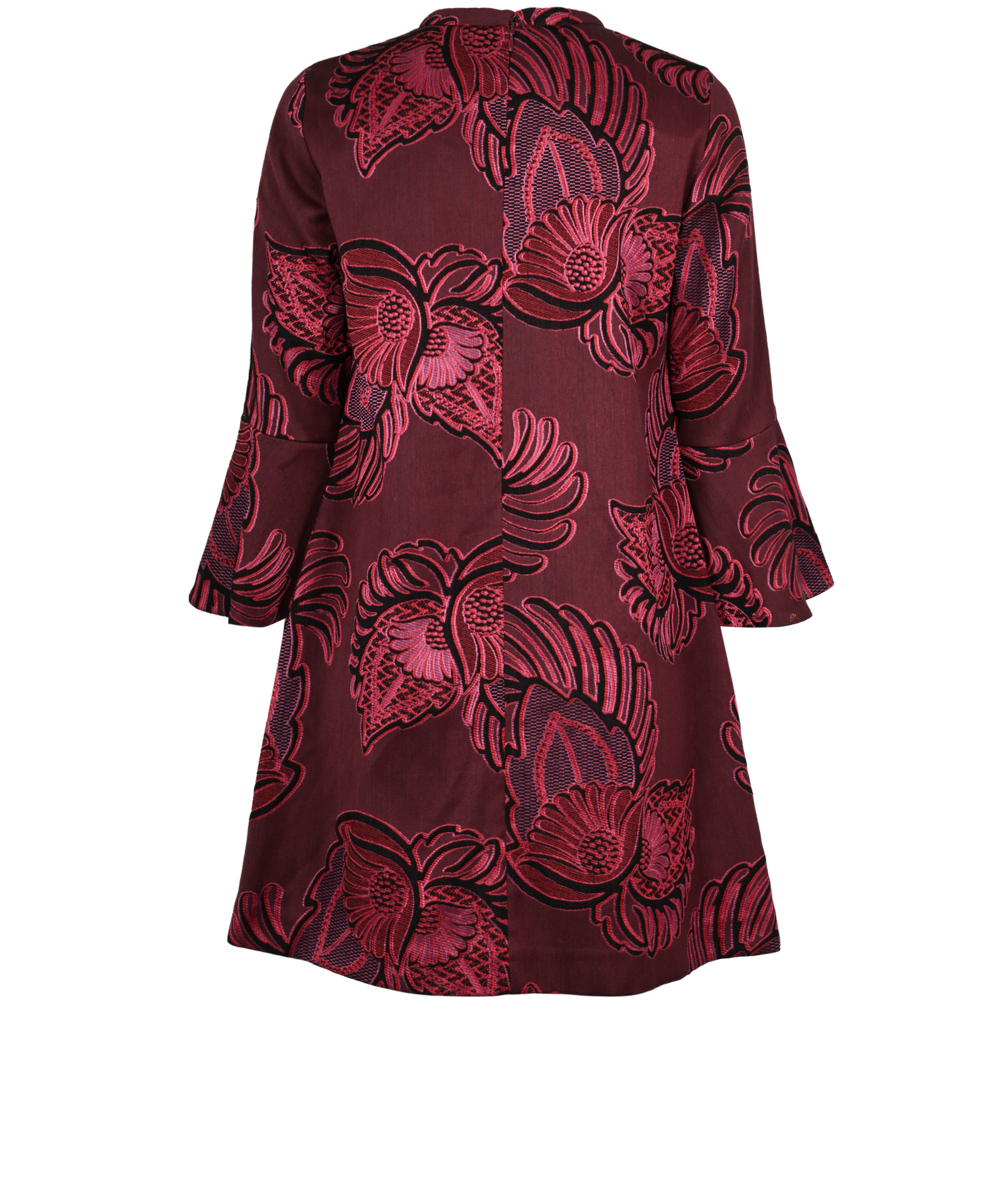 Stella McCartney Floral Jacquard Dress, &pound;110, Clothing, Purple, Wool, Back view