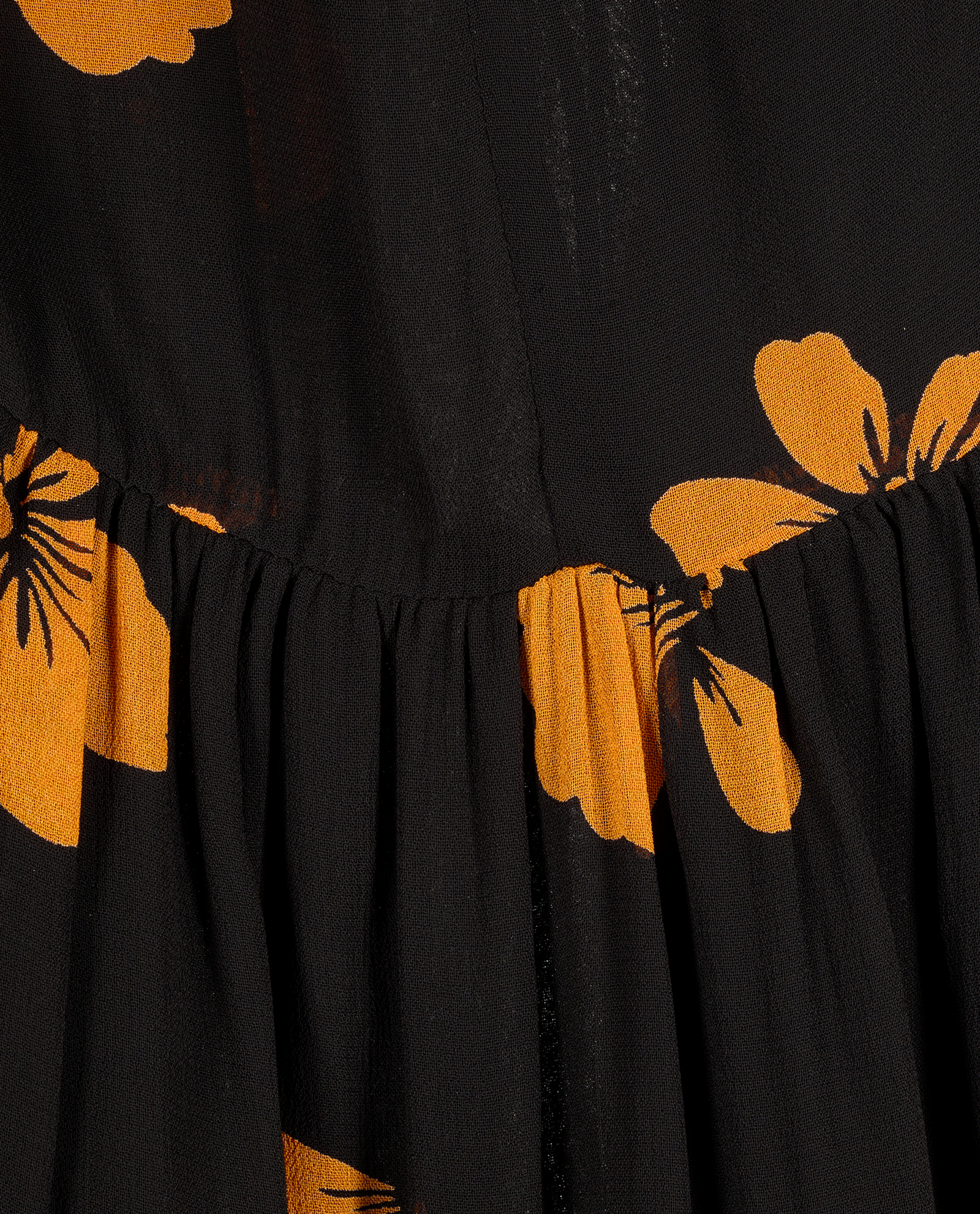 Ganni Flower Print Dress, &pound;50, Clothing, Black/Orange, Viscose, Other view