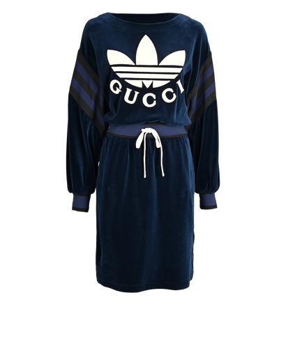 Gucci x Adidas Dress, &pound;310, Clothing, Blue, Cotton/Polyester (Polymer), Front view