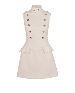 Alexander McQueen SS25 Military Dress, Wool, Cream, UK6, 3*