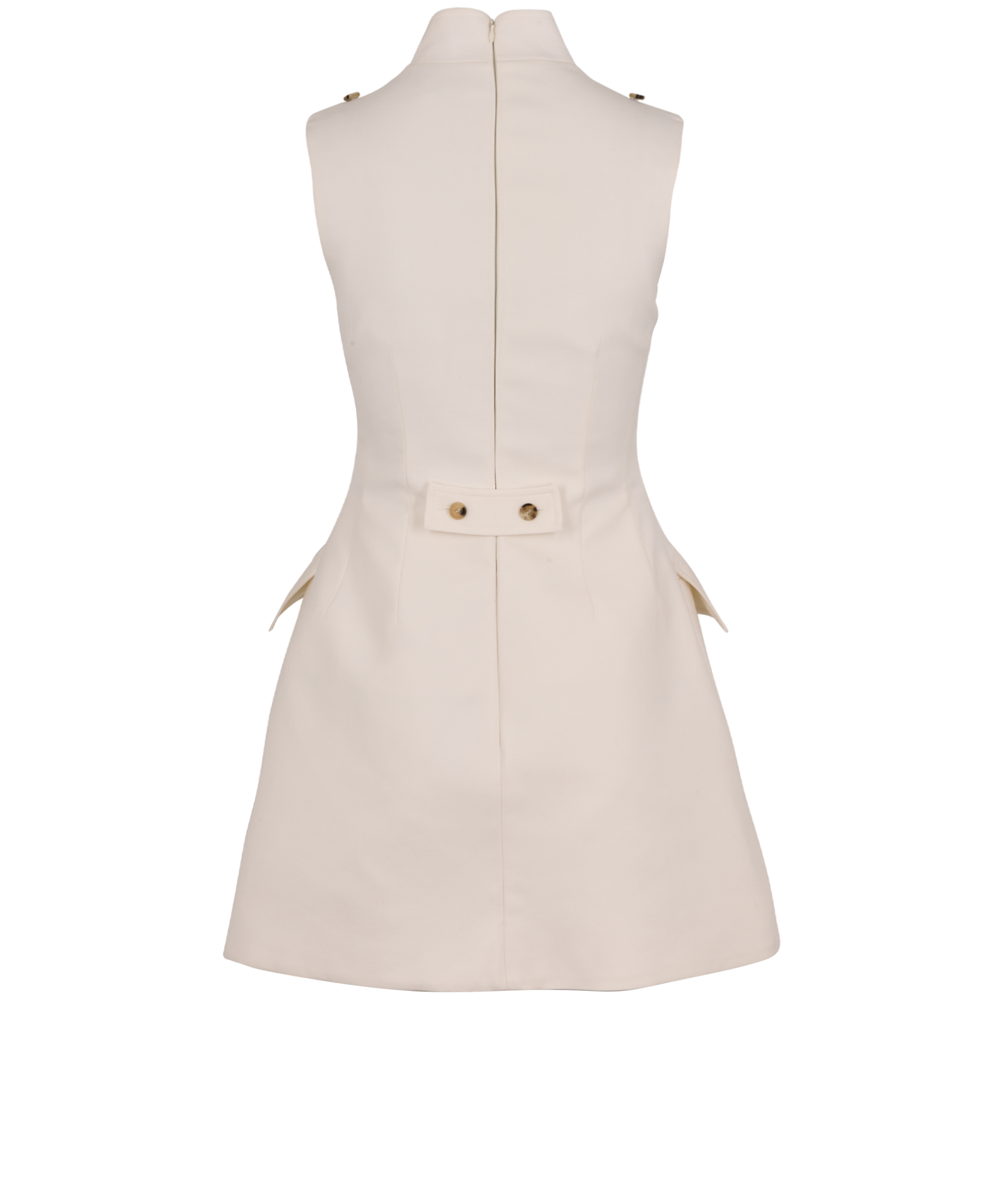 Alexander McQueen SS25 Military Dress, &pound;750, Clothing, Cream, Wool, Back view