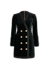Balmain Double Breasted Blazer Dress, £450, Clothing, Black, Cotton, Front view