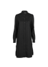 Chloe Band-Collar Button-Up Dress, &pound;160, Clothing, Black, Wool, Front view