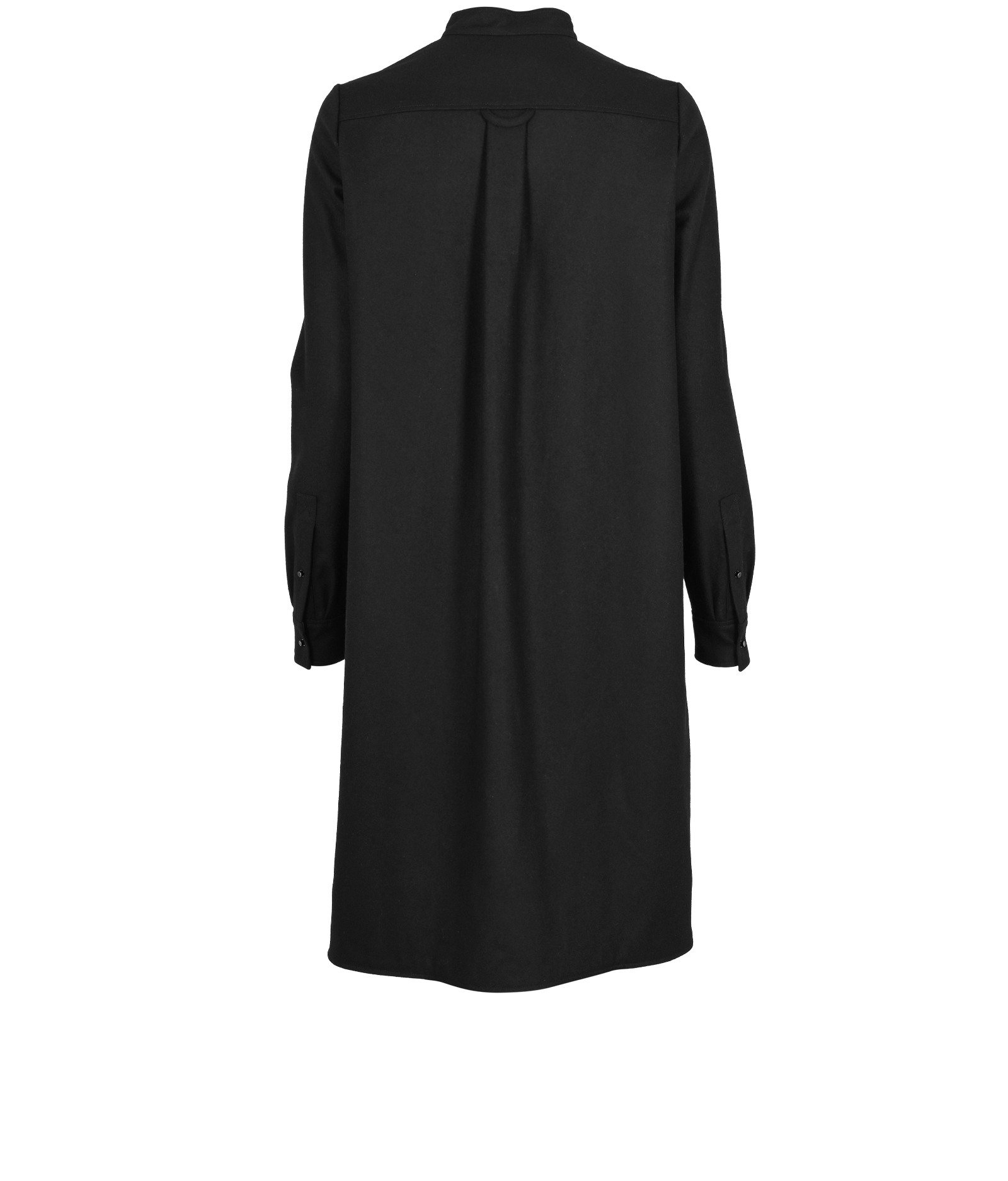 Chloe Band-Collar Button-Up Dress, &pound;160, Clothing, Black, Wool, Back view