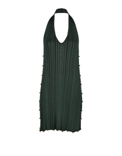 Bottega Veneta Halter-Neck Dress, Poly/Viscose, Green, Sz M, 3*
