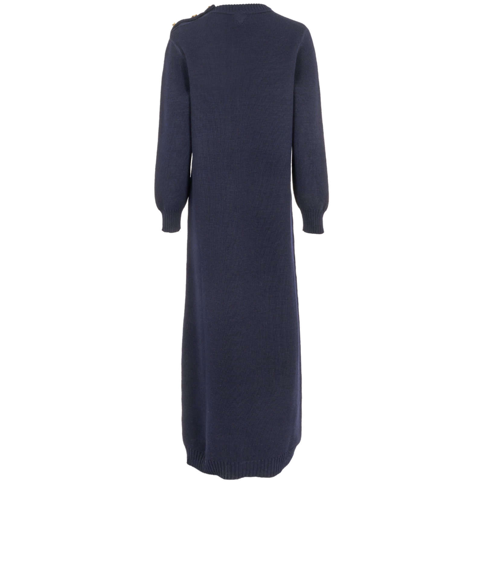Bottega Veneta Ribbed Long Sleeves Dress, &pound;350, Clothing, Navy, Wool, Back view