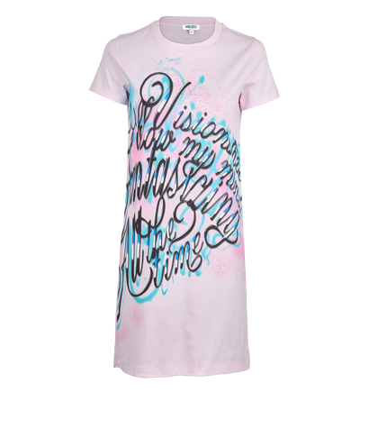 Kenzo T-Shirt Dress, £80, Clothing, Pink, Cotton, Front view