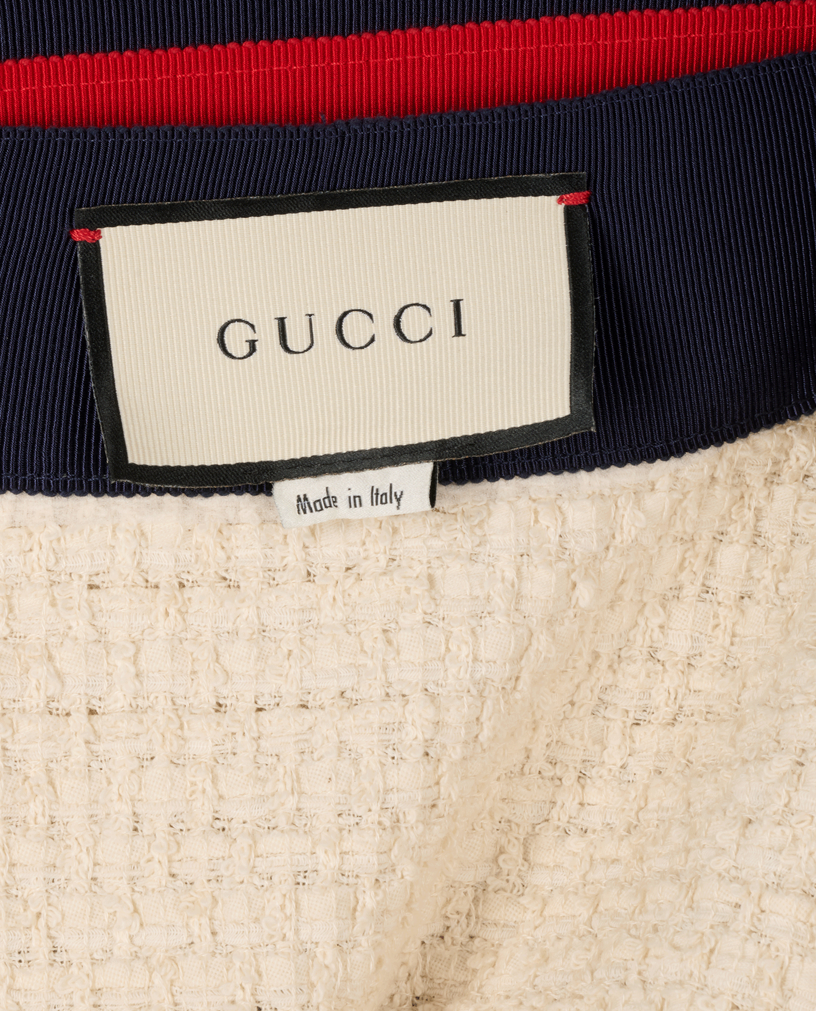 Gucci Striped V Neck Dress, &pound;395, Clothing, Cream, Cotton, Other view