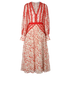 Self-Portrait Crescent Printed Maxi Dress, &pound;150, Clothing, Red, Polyester Mix, Front view