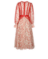 Self-Portrait Crescent Printed Maxi Dress, &pound;150, Clothing, Red, Polyester Mix, Back view