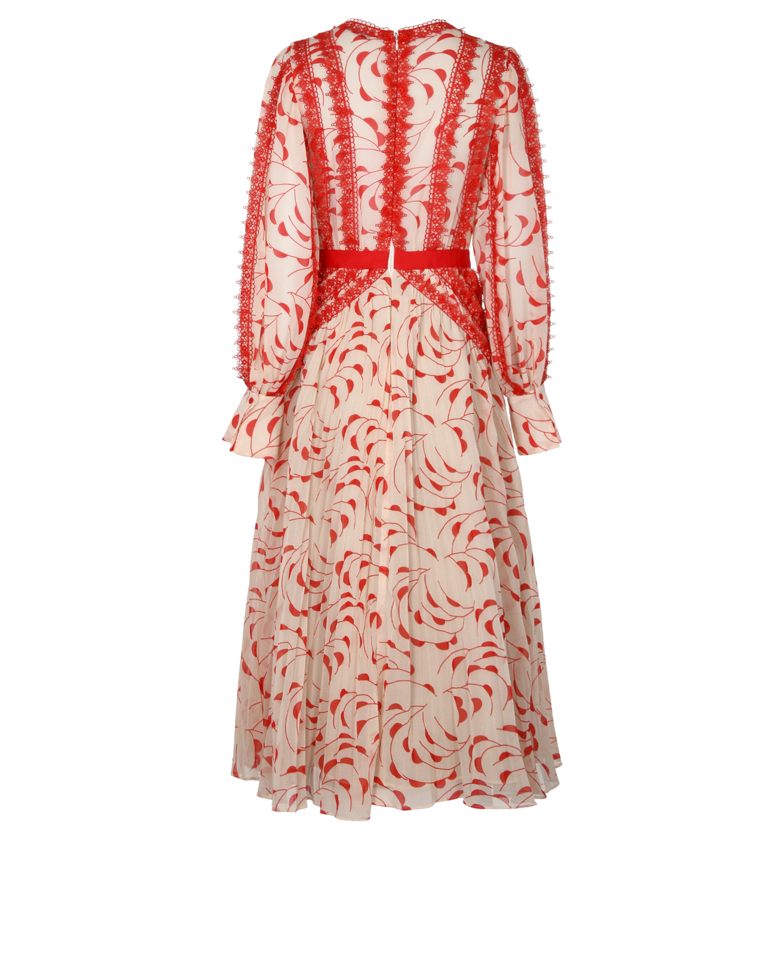 Self-Portrait Crescent Printed Maxi Dress, &pound;150, Clothing, Red, Polyester Mix, Back view