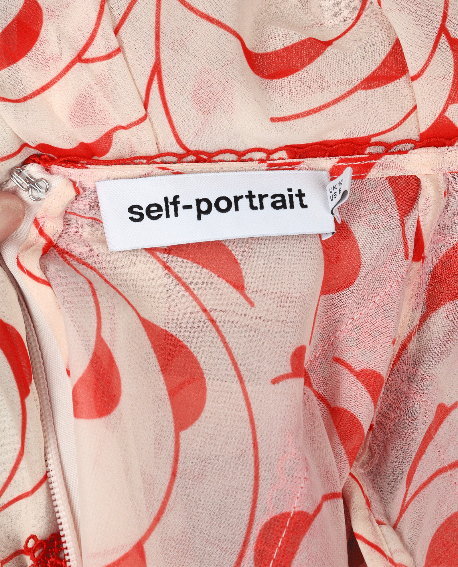 Self-Portrait Crescent Printed Maxi Dress, &pound;150, Clothing, Red, Polyester Mix, Other view
