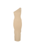 Toteme One Shoulder Ribbed Dress, &pound;150, Clothing, Beige, Viscose, Front view