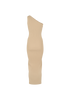 Toteme One Shoulder Ribbed Dress, &pound;150, Clothing, Beige, Viscose, Back view
