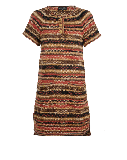 Chanel Knit Short Dress, &pound;750, Clothing, Brown/Orange, Linen, Front view