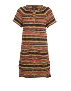 Chanel Knit Short Dress, Linen, Brown/Orange, Sz S , 3*