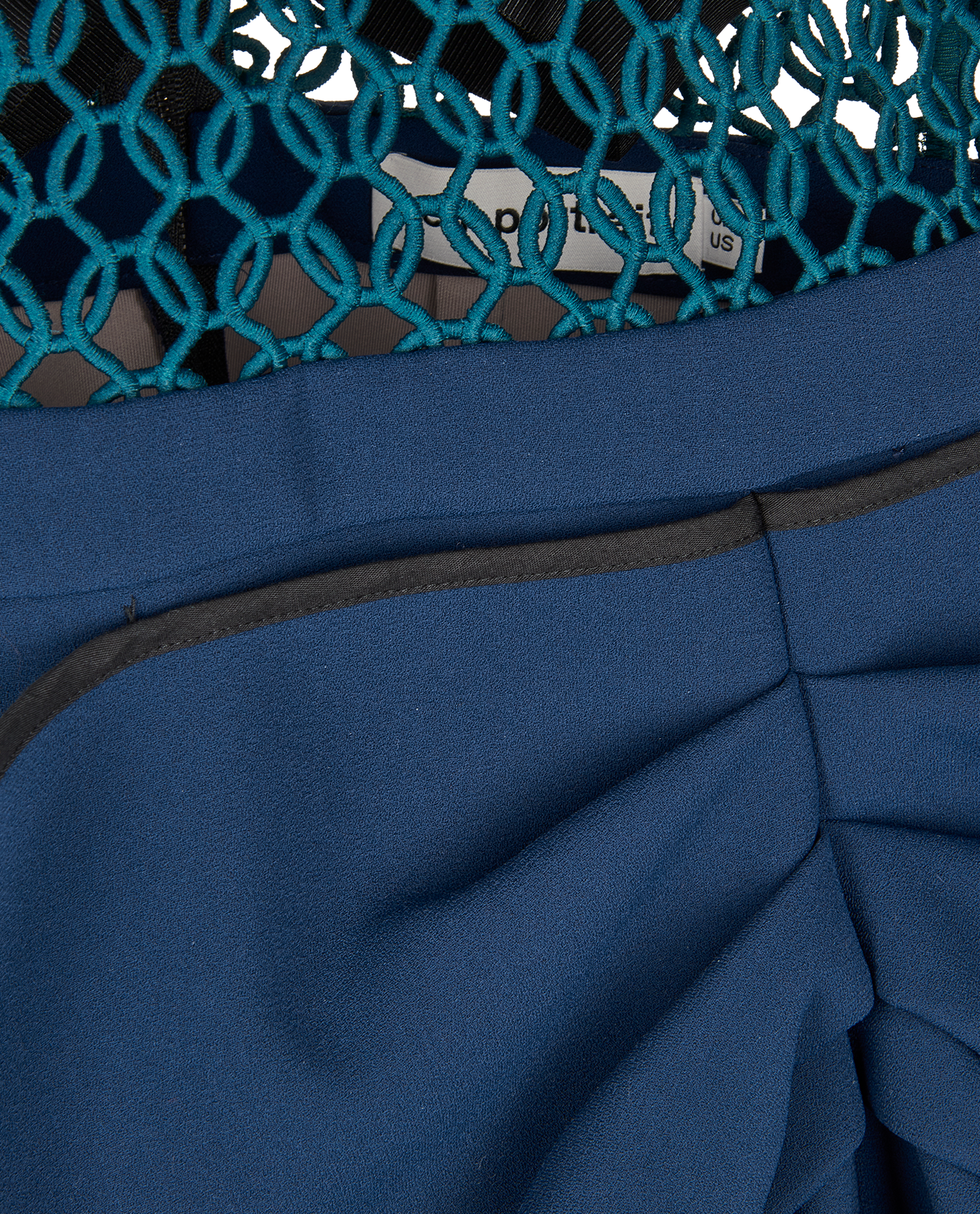 Self - Portrait Lace Detail Dress, &pound;110, Clothing, Blue/Green, Polyester Mix, Other view