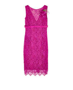 Dolce & Gabbana Lace Bow Dress, Cotton, Purple, UK6, 3*