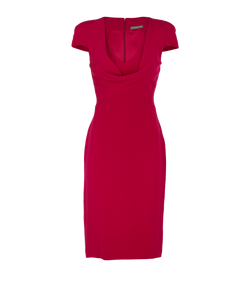 Alexander McQueen Midi Dress, Silk, Purple, UK6, 3*