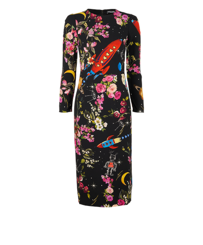 Dolce & Gabbana Flora Rocket Dress, &pound;120, Clothing, Black, Viscose, Front view