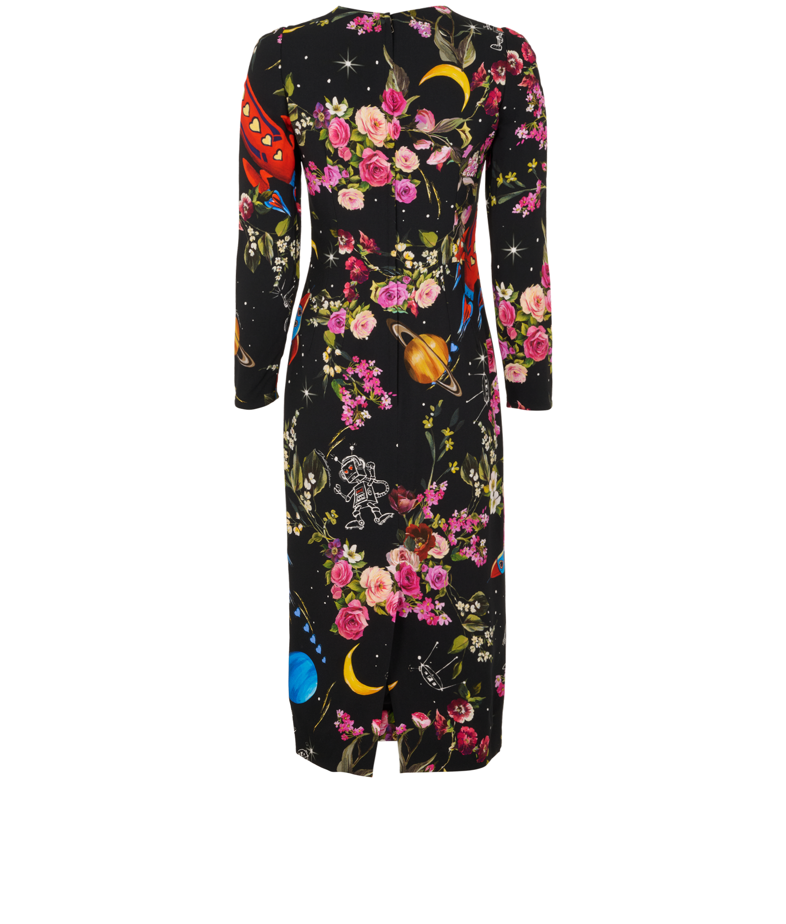 Dolce & Gabbana Flora Rocket Dress, &pound;120, Clothing, Black, Viscose, Back view