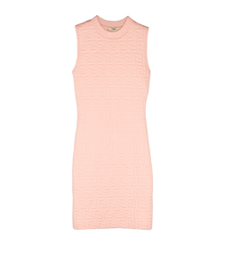 Fendi FF Embossed Dress, Viscose, Pink, UK6, 3*