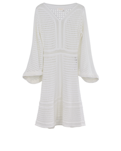 Chloe Crochet Mini Dress, Cotton, White, Sz M, 2*