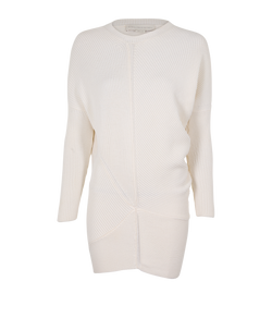 Stella McCartney Ribbed Jumper Dress, Wool, Cream, UK2, 3*