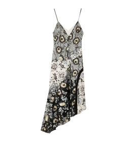 Self- Portrait Embroidery Asymmetric Dress, Poly, Black/White, UK10,2*