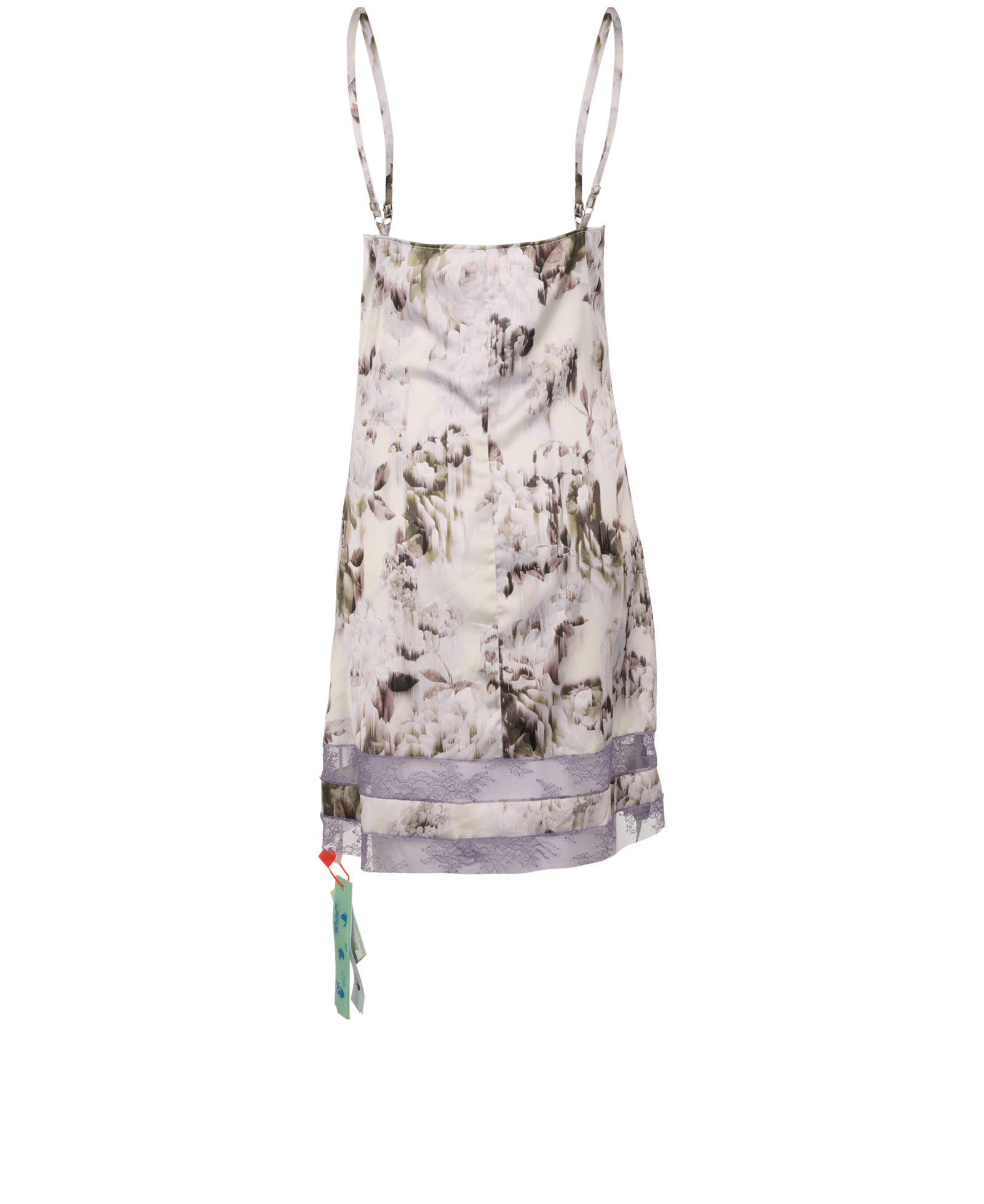 Off-White Floral Lace Dress, &pound;180, Clothing, Green/Purple/Silver, Polyester Mix, Back view