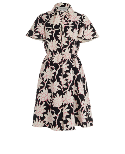 Valentino Floral Dress, &pound;250, Clothing, Black/Pink/White, Silk/Wool, Front view