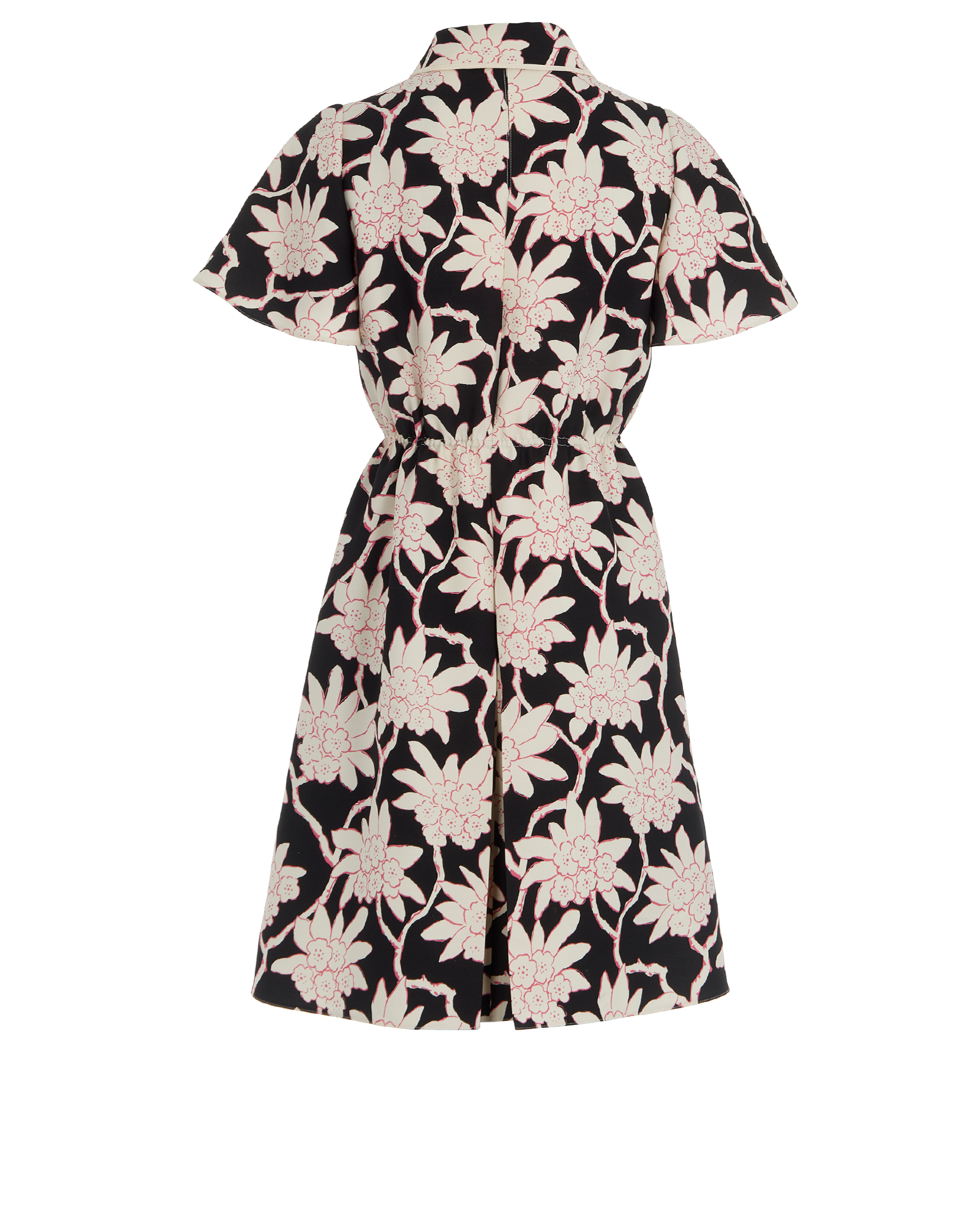 Valentino Floral Dress, &pound;250, Clothing, Black/Pink/White, Silk/Wool, Back view