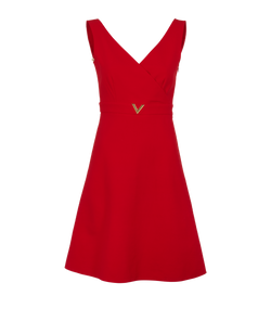 Valentino V Mini Dress, Wool, Red, UK8, 2*