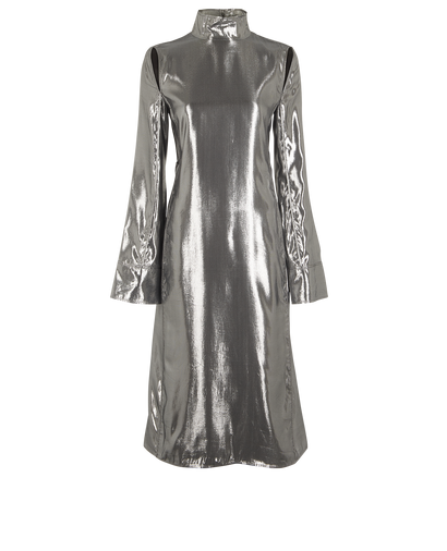 Acne Studios Mock-Neck Dress, £130, Clothing, Silver, Silk, Front view