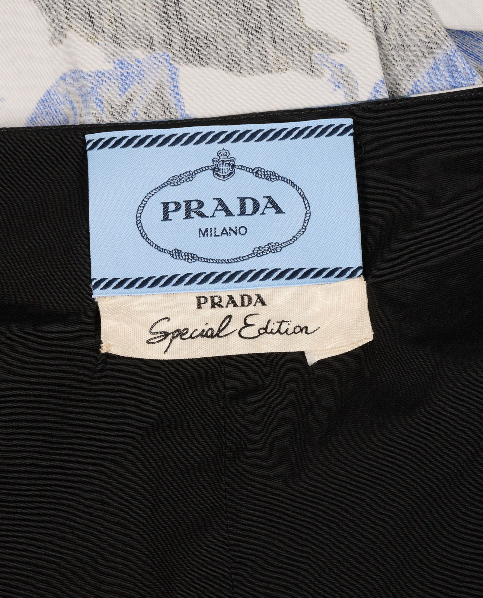 Prada Egypt Roses Dress, &pound;295, Clothing, Blue, Cotton, Other view