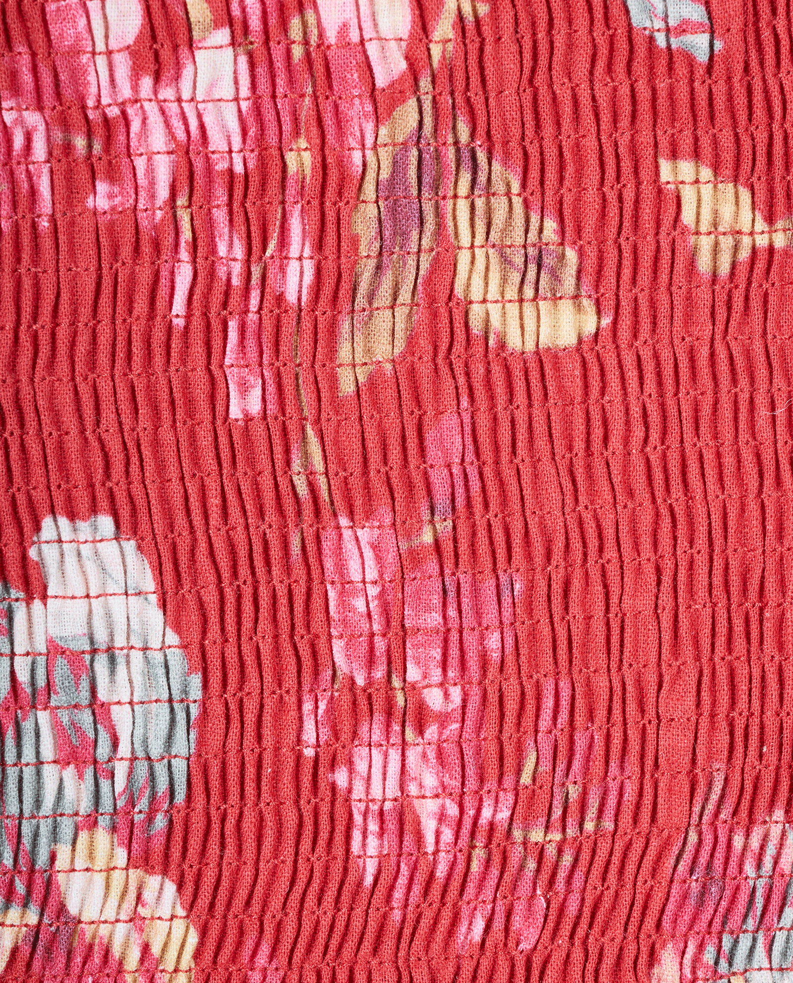 Zimmerman Shirred Off The Shoulder Dress, &pound;120, Clothing, Red, Cotton/Linen, Other view