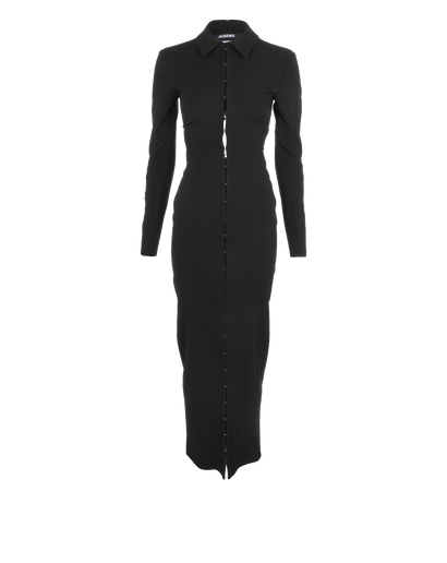 Jacquemus La Montagne Dress, &pound;120, Clothing, Black, Viscose, Front view