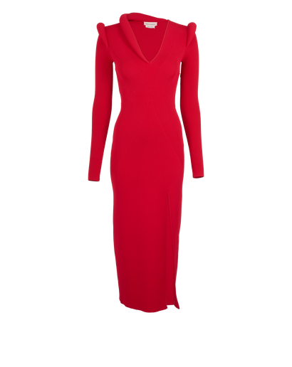 Alexander McQueen Tubular Stretch Dress, &pound;395, Clothing, Red, Viscose, Front view