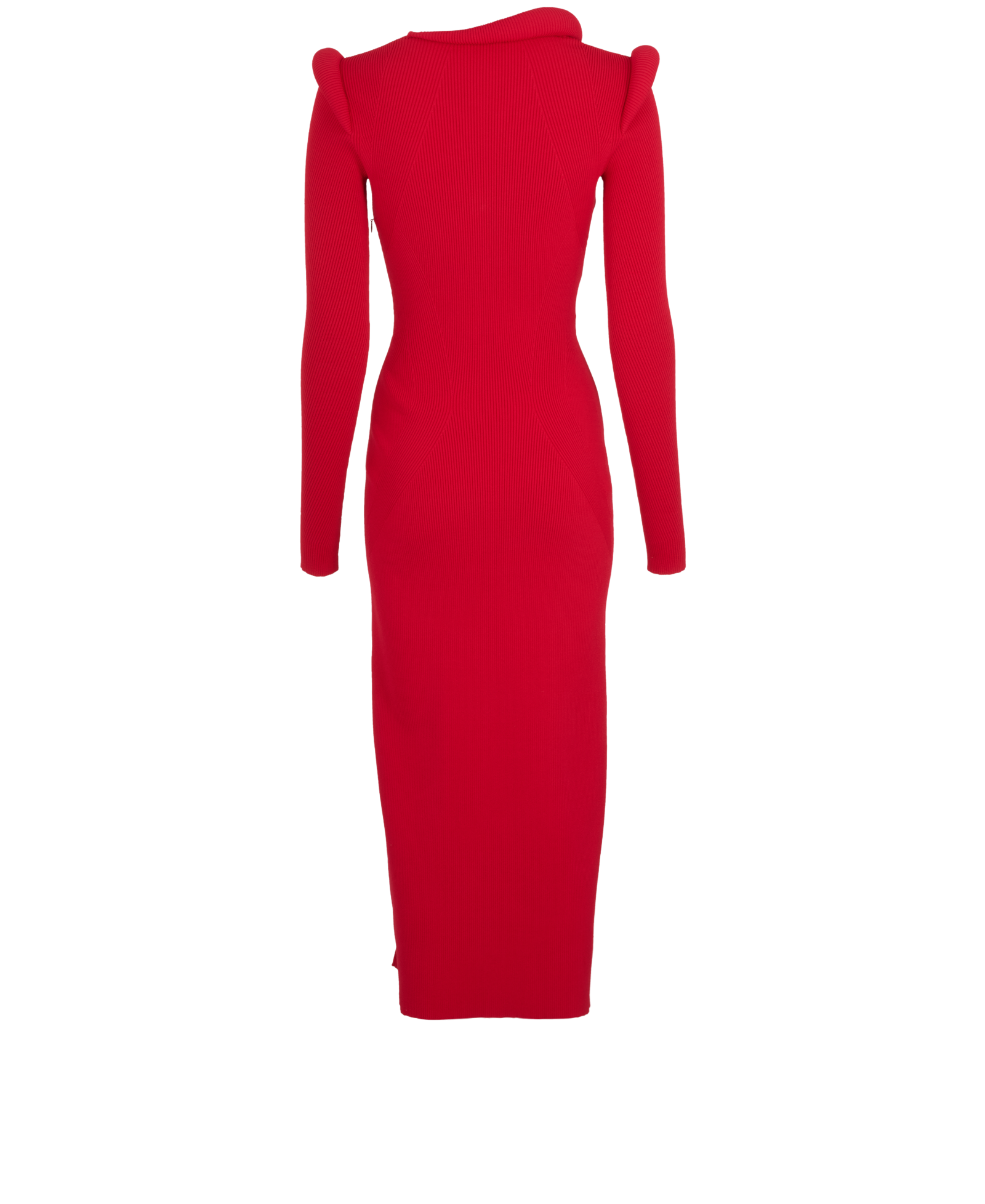 Alexander McQueen Tubular Stretch Dress, &pound;395, Clothing, Red, Viscose, Back view
