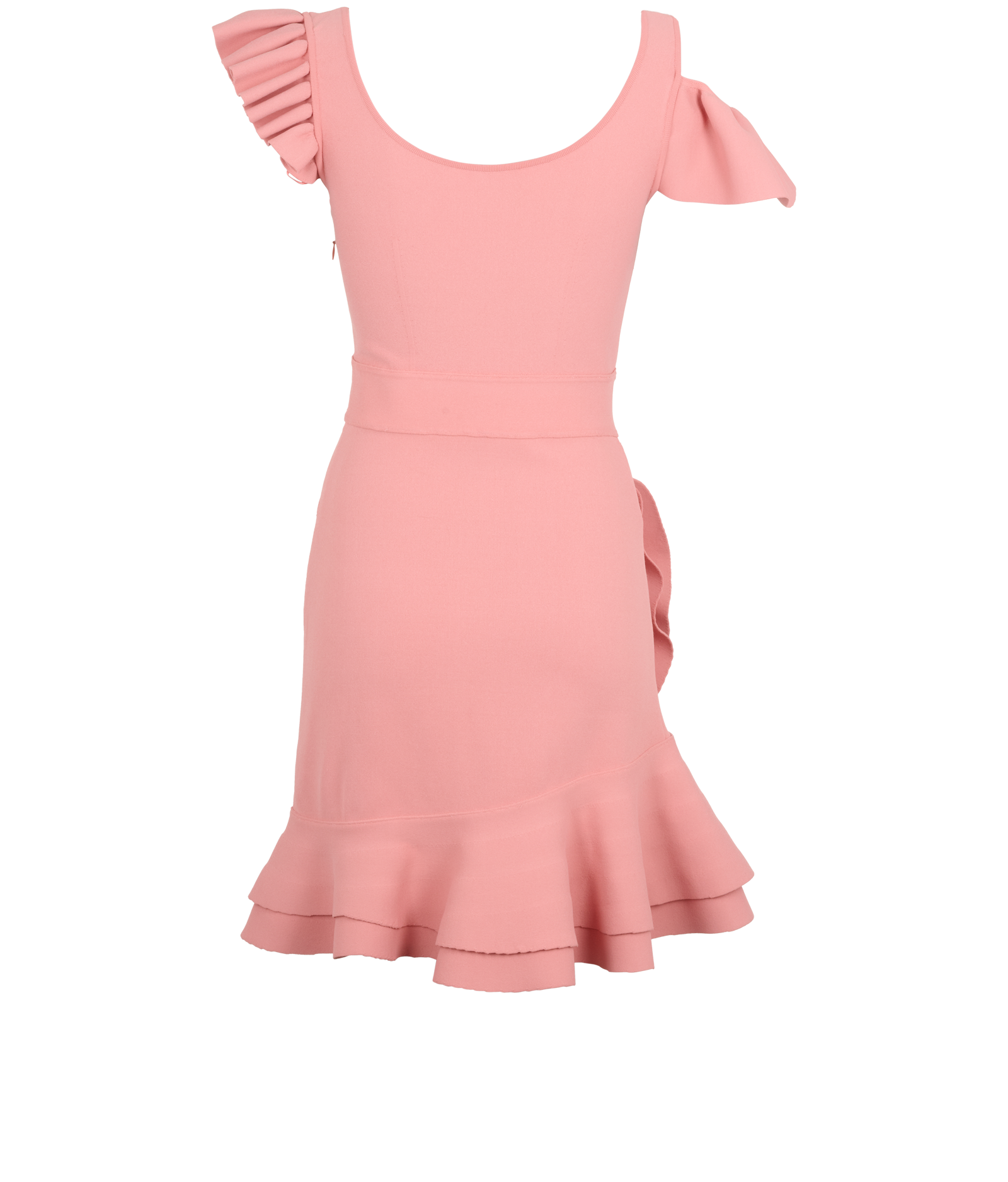 Alexander McQueen Ruffle Mini Dress, &pound;290, Clothing, Pink, Viscose, Back view