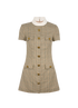 Self-Portrait Check Mini Dress, &pound;195, Clothing, Beige, Wool, Front view