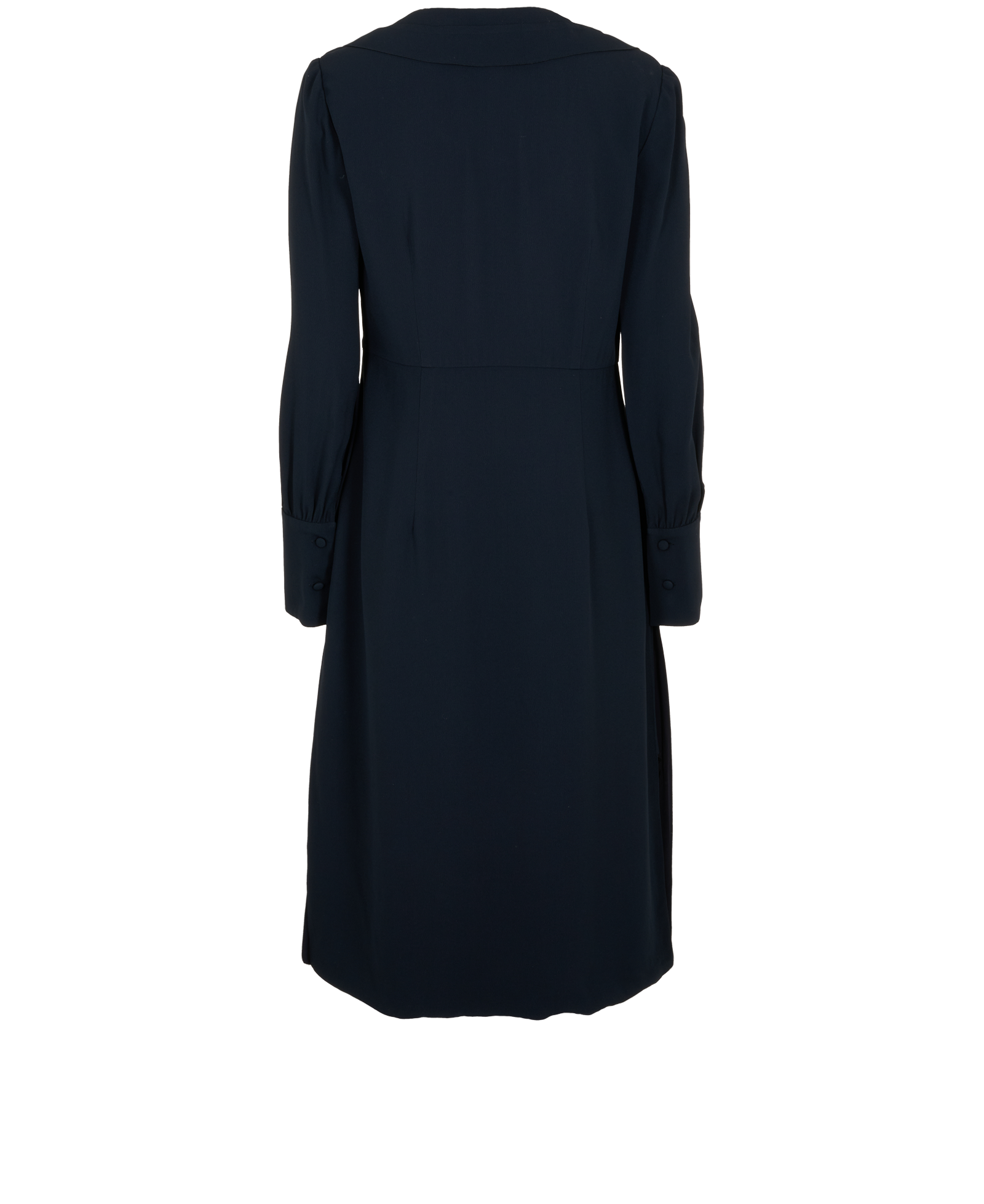 Prada Ruffled Midi Dress, &pound;290, Clothing, Blue, Acetate/Viscose, Back view
