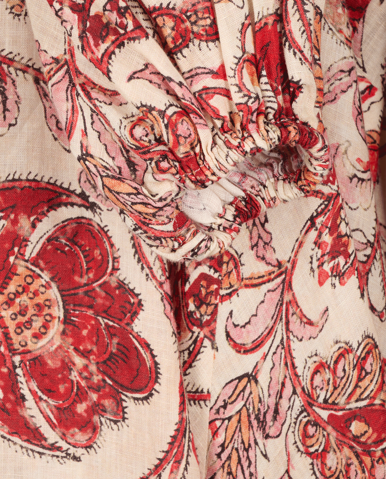 Zimmermann Vitali Wrap Midi Dress, &pound;180, Clothing, Cream/Red, Linen, Other view