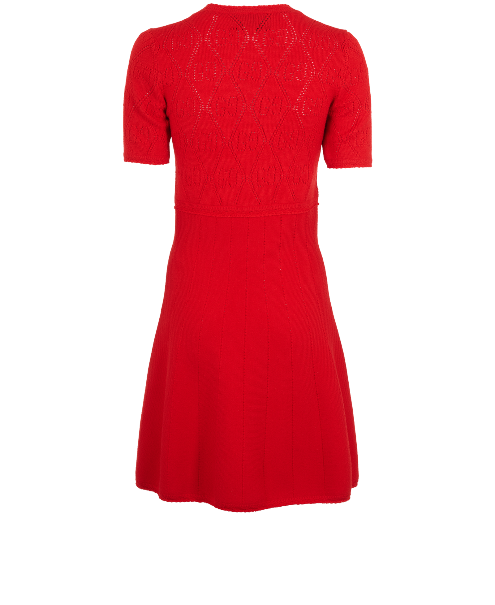 Gucci Perforated GG Dress, &pound;250, Clothing, Red, Wool, Back view