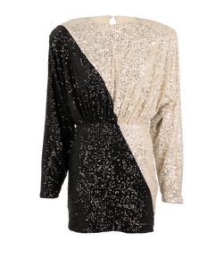 Rotate Two Tone Mini Dress, Sequin/Polyester, Gold/Black, UK8, 3*